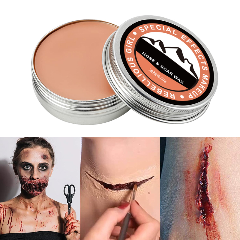 Body Paint Sfx - スカーワックスSFXメイクアップキット（スパチュラ付き）、皮膚モデリングワックス（偽の傷跡カバー、タトゥー、コスプレ、特殊効果メイクアップツール用）