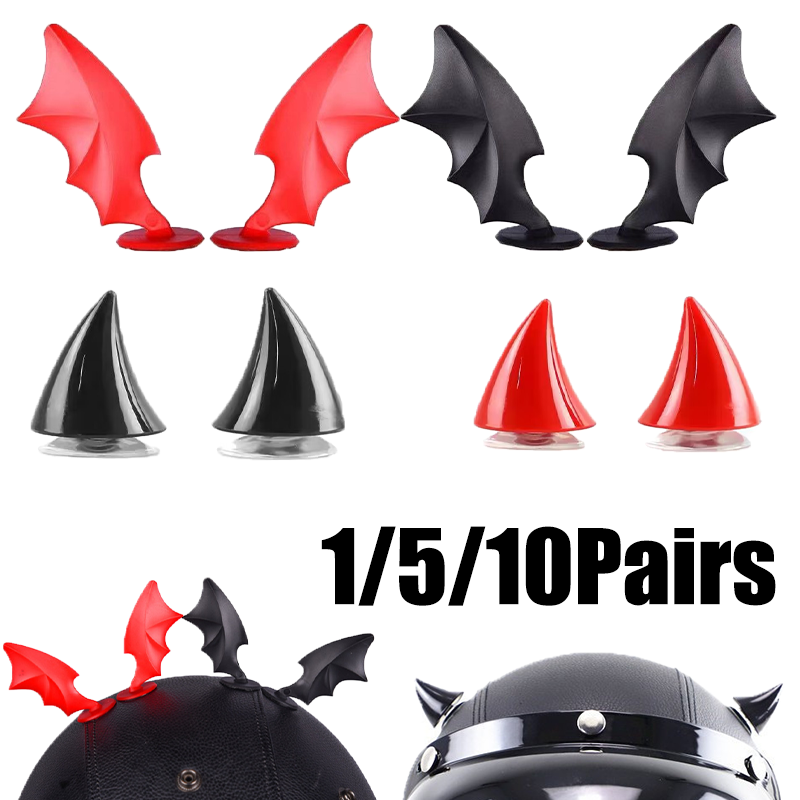 Cosplay Bat Prop - ﻿ ハロウィンオートバイヘルメットバットデビルホーン装飾ABSプラスチックユニバーサルバイク自転車スキーヘルメットアクセサリー