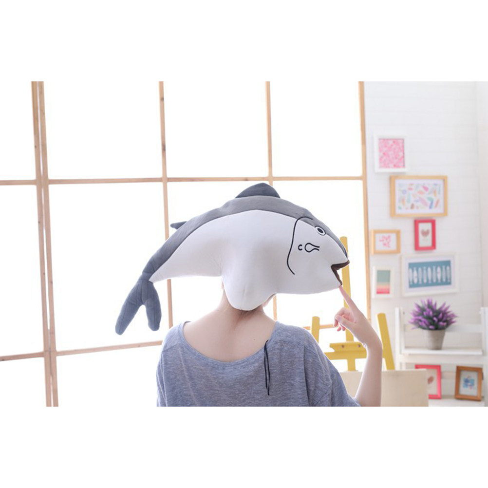 Easy Cosplay Prop - ハロウィーンの仮装パーティー、写真撮影用小道具、面白いコスプレに使える、着脱が簡単な、温かみのある塩漬け魚の帽子。