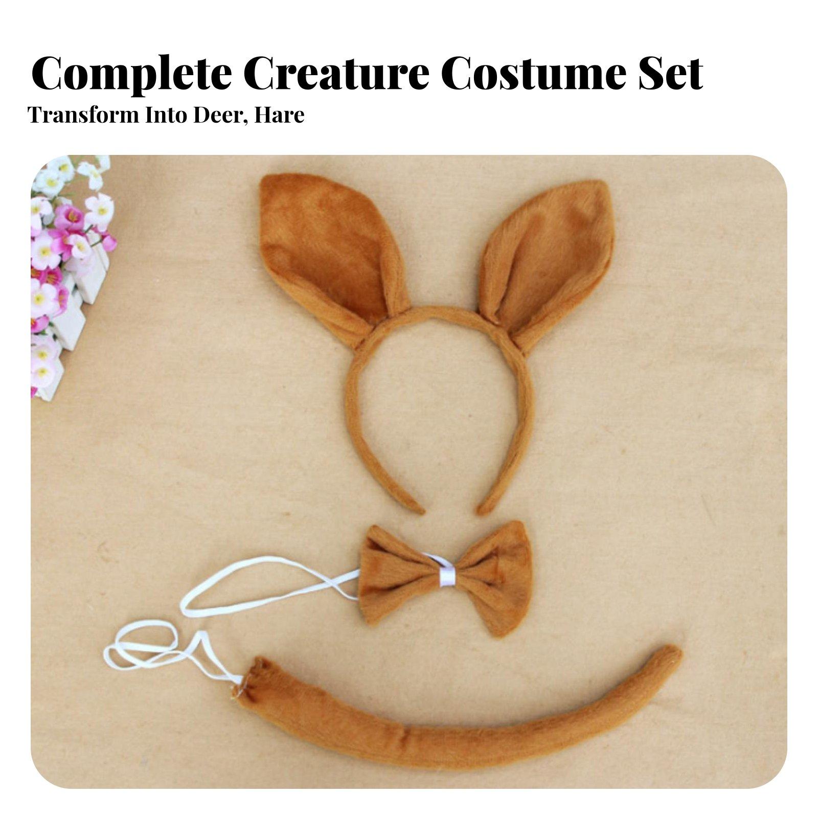 Easy Cosplay Prop - 動物の着ぐるみヘッドバンドセット パフォーマンス用小道具 ソフトな動物コスプレセット 大人、エンターテイナー、テーマパーティーに最適 簡単装着