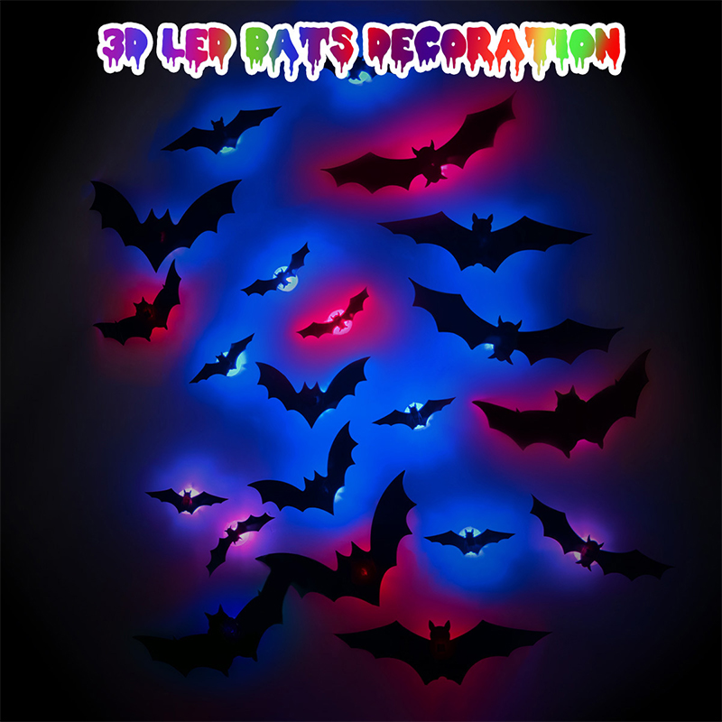Cosplay Bat Prop - ハロウィン 3D ステレオ LED フラッシュライト バット