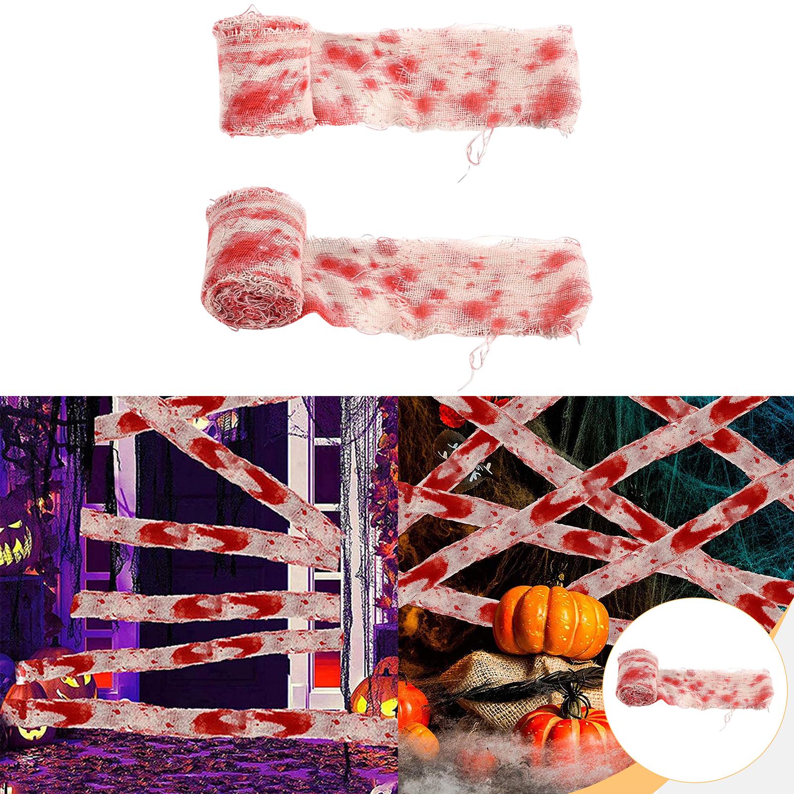 Easy Cosplay Prop - ハロウィン不気味な布製写真小道具使いやすい用品軽量コスプレパーティーアクセサリーミイラ包帯メイク怖いガーゼ