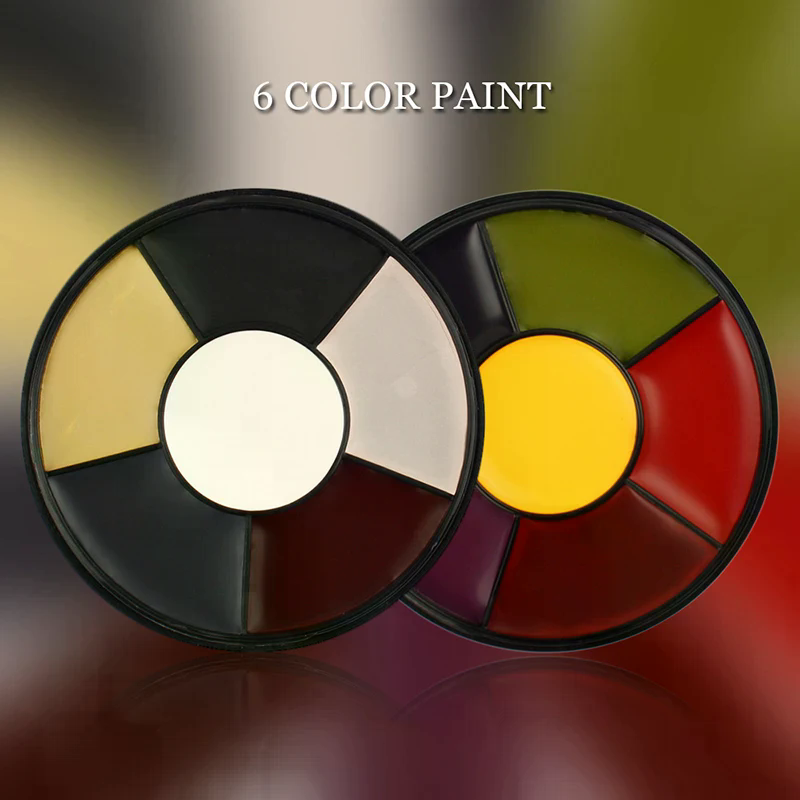 Cosplay Prop Painting - 6 色水溶性フェイスボディペイントパレット非毒性安全なタトゥーペイントフェイスペインティングハロウィンコスプレメイク小道具