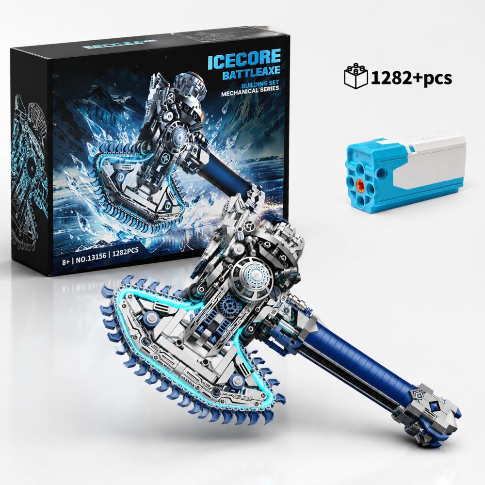 Cosplay Prop Building - 1282ピース テクニカルアイスバトルアックス ビルディングブロック ギアリンケージ MOC コスプレ小道具