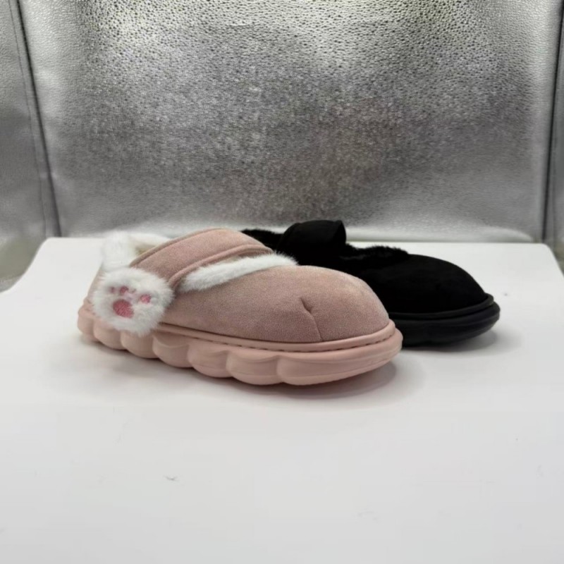 女性用高級綿スリッパ、かわいい漫画の猫の足のデザイン、ベルク - Velcro Hook Loop のレビューと価格