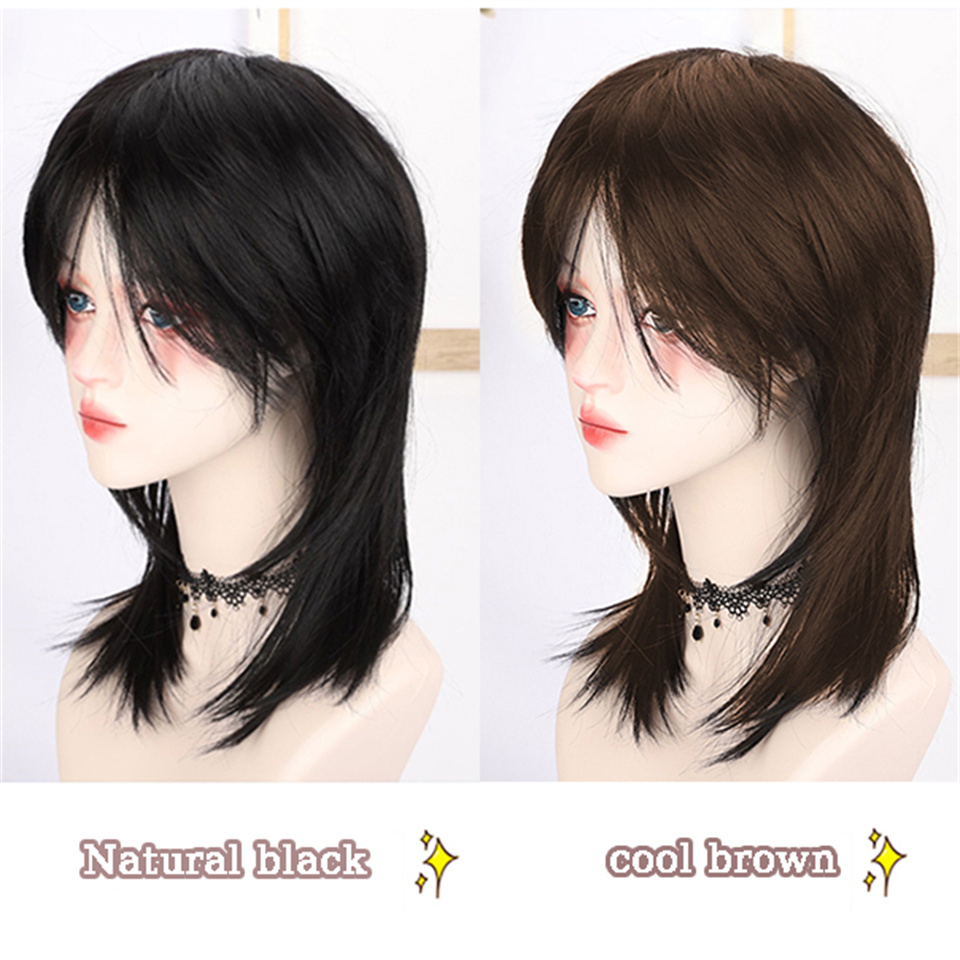 ASウィッグ 女性用ショートヘア ブラック ウルフテール カ - Wig Fiber Net のレビューと価格