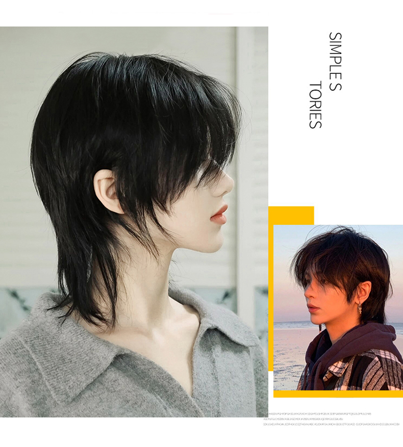 ASウィッグ 女性用ショートヘア ブラック ウルフテール カ - Wig Fiber Net のレビューと価格