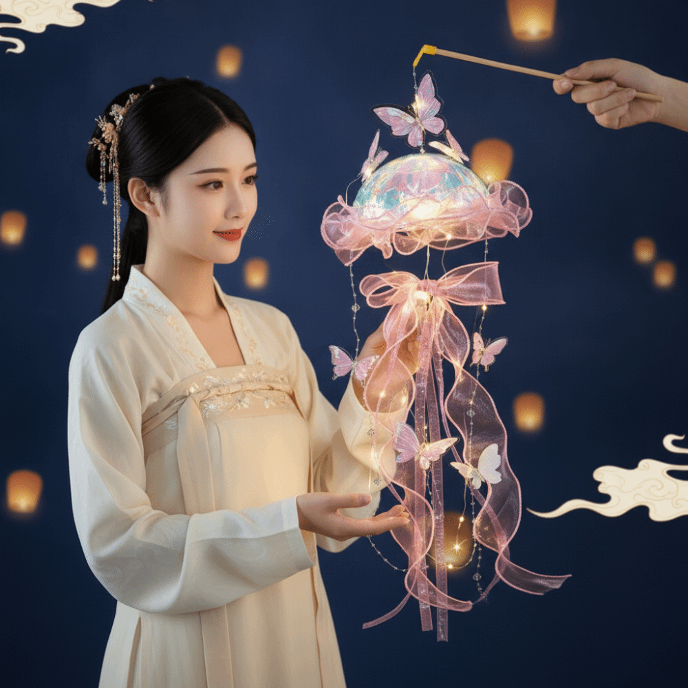 手作りクラゲランタン光る発光蝶ランプ簡単に作れるビーズタッセ - Easy Cosplay Prop のレビューと価格