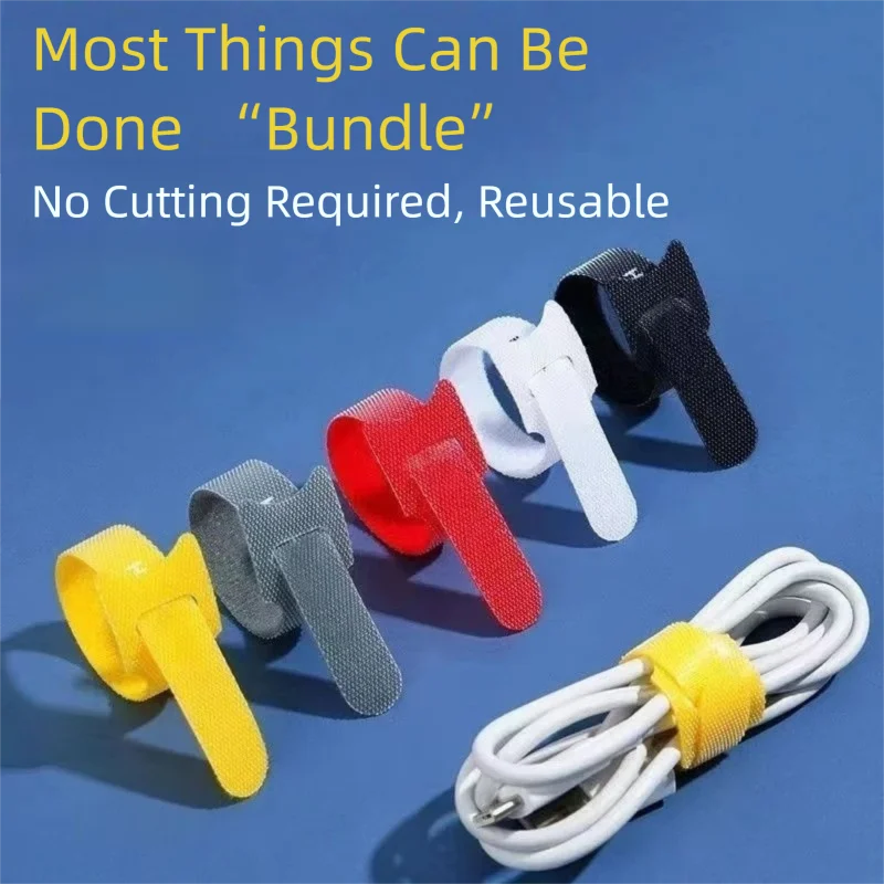 カット不要の再利用可能なケーブルオーガナイザー フックアンド - Velcro Hook Loop のレビューと価格
