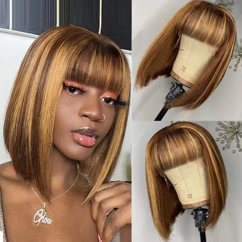 エアバング付きレディースショートウィッグ、BOBOスタイル、 - Wig Fiber Net のレビューと価格