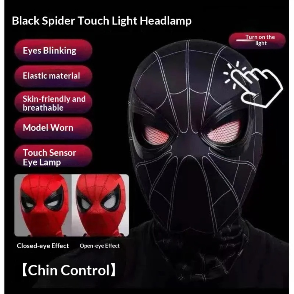 スパイダーマンのヘッドギア、可動式の目付き、クールなコスプレ - Cosplay Prop Display のレビューと価格