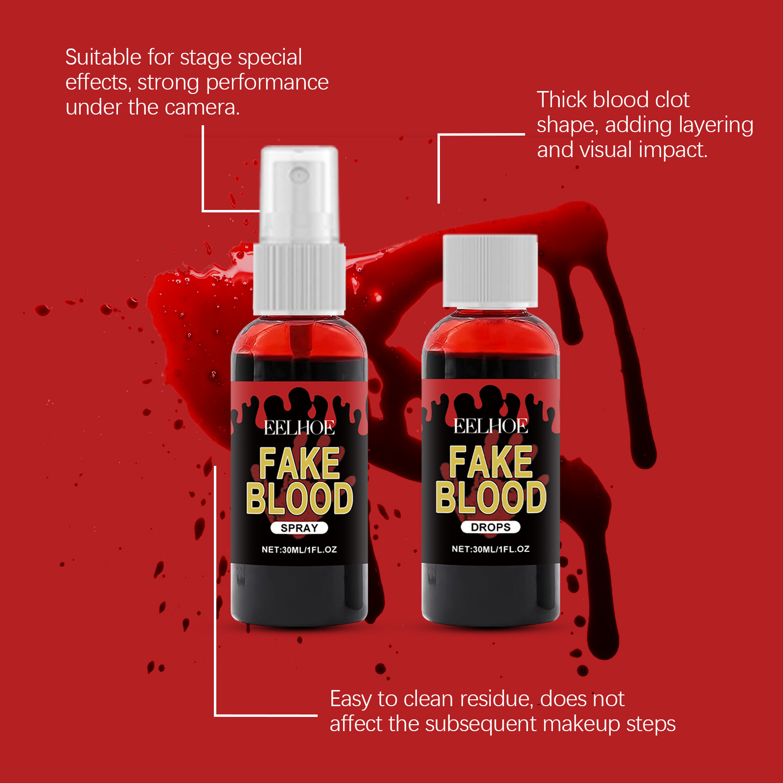 プロフェッショナルなハロウィン用フェイクブラッドスプレー、凝 - Body Paint Sfx のレビューと価格