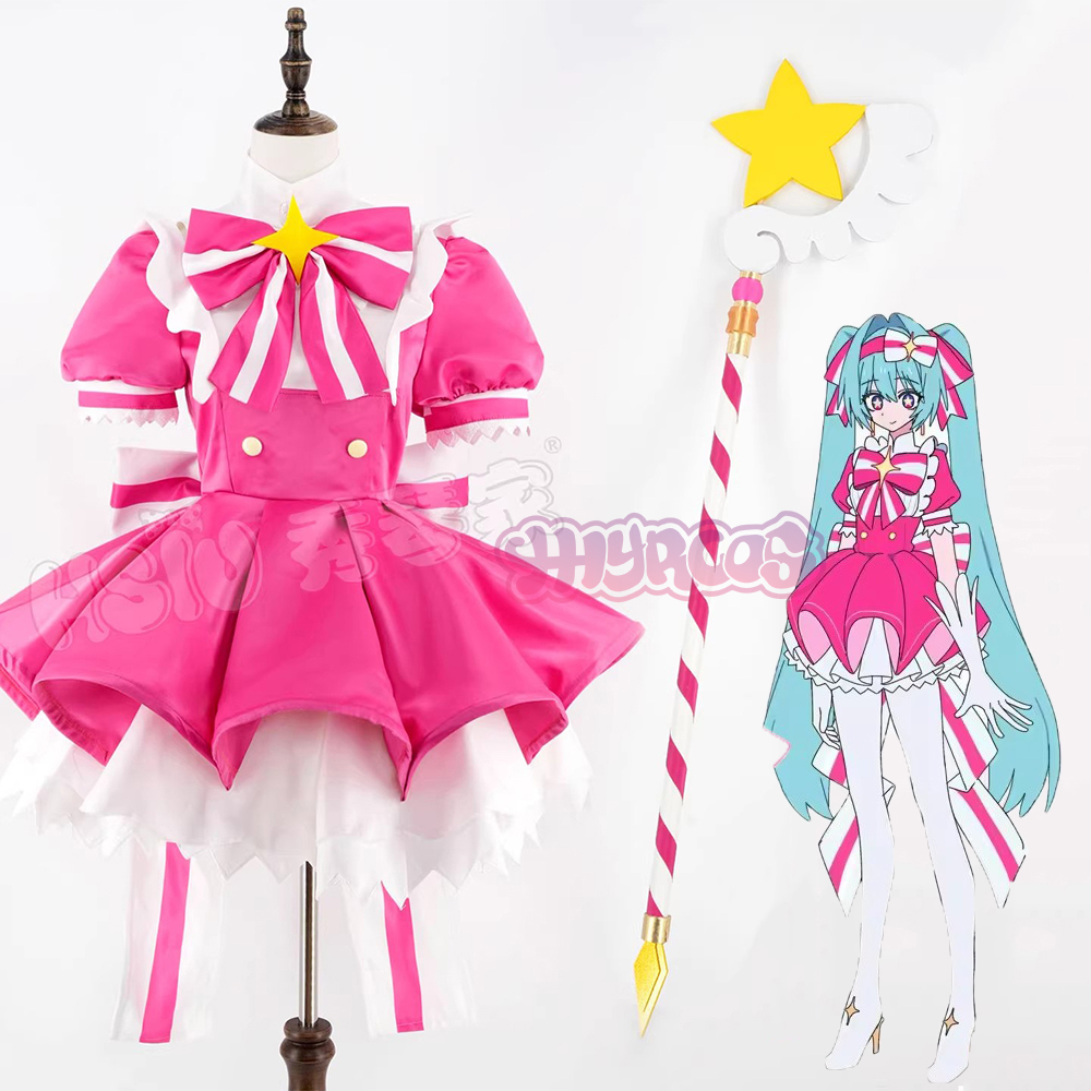 MMiku リトライコスプレ衣装ウィッグピンクドレス小道具ア - Cosplay Prop Diy のレビューと価格