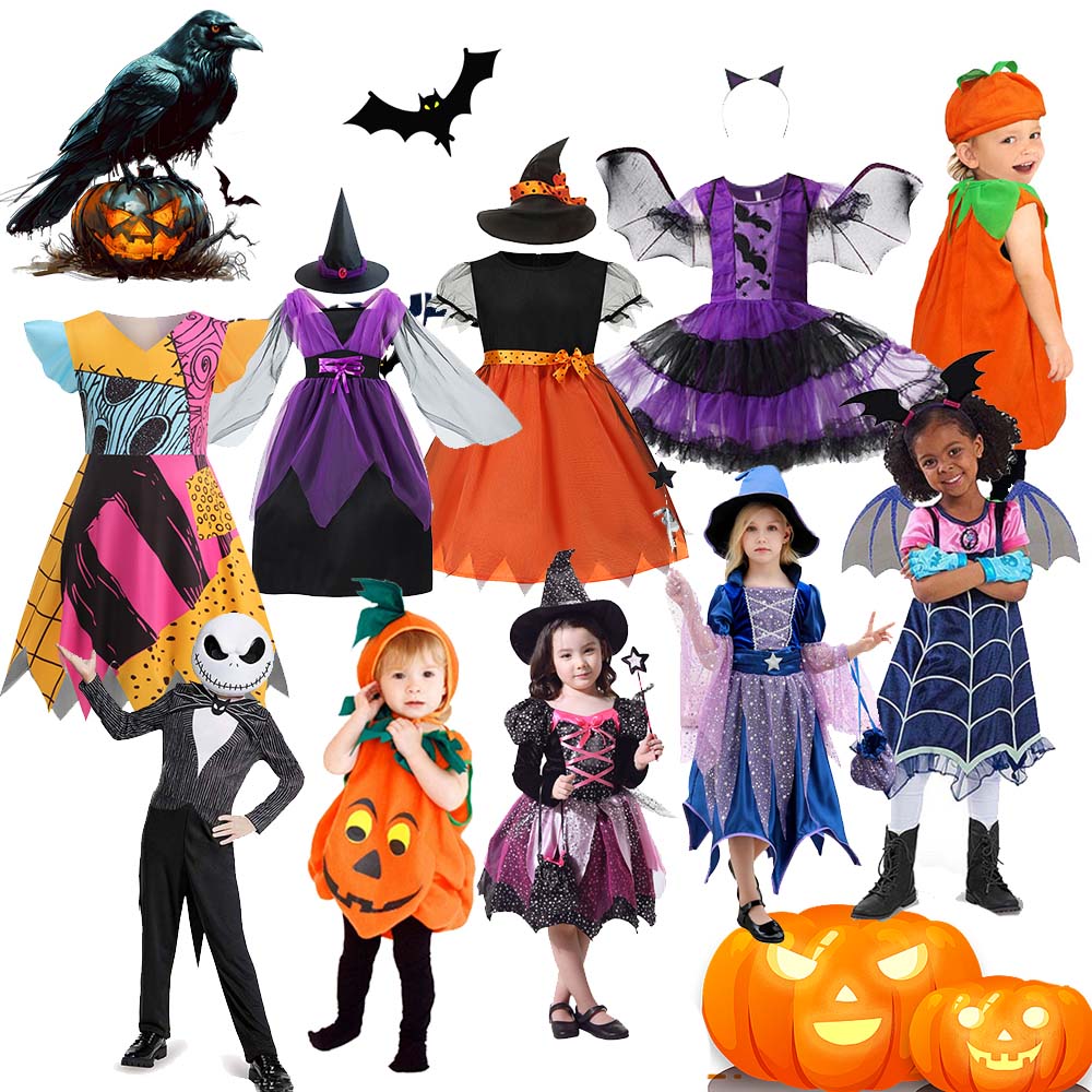 子供ハロウィン魔女カボチャコスプレドレス女の子バットスパイダ - Cosplay Bat Prop のレビューと価格