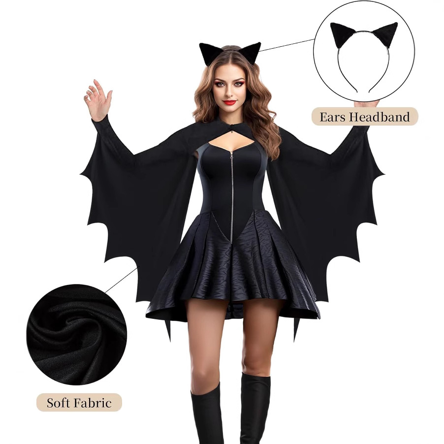 ユニセックス大人用ハロウィンコスチューム ヴァンパイア 悪魔 - Cosplay Bat Prop のレビューと価格
